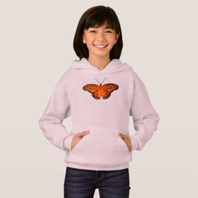 T-shirt Borboleta de paixão laranja (Frente Completa)