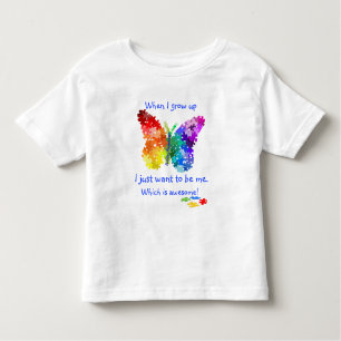 T-shirt Borboleta do quebra-cabeça do autismo quando eu