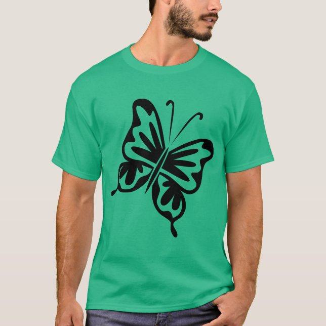 T-shirt Borboleta Retro - Preto (Frente)