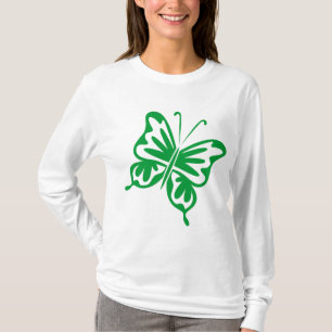 T-shirt Borboleta retro - verde de grama