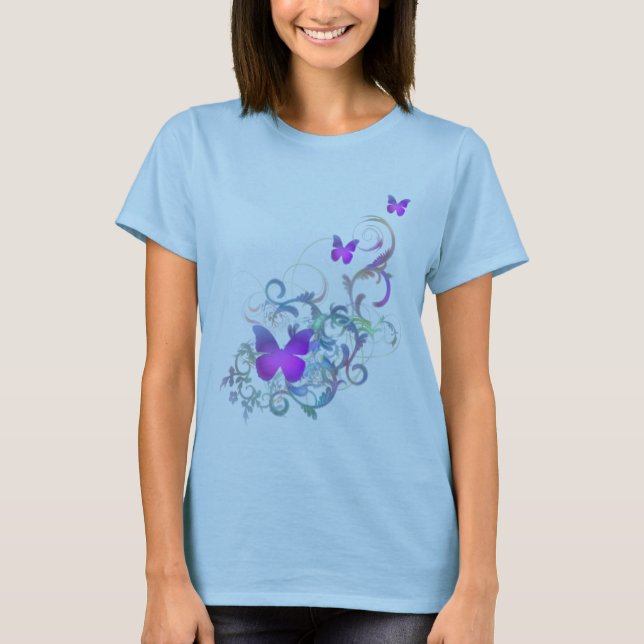 T-shirt Borboleta roxa brilhante (Frente)