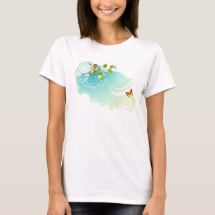 T-shirt Borboletas e flores