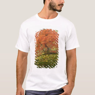 T-shirt Bordo japonês na cor de outono
