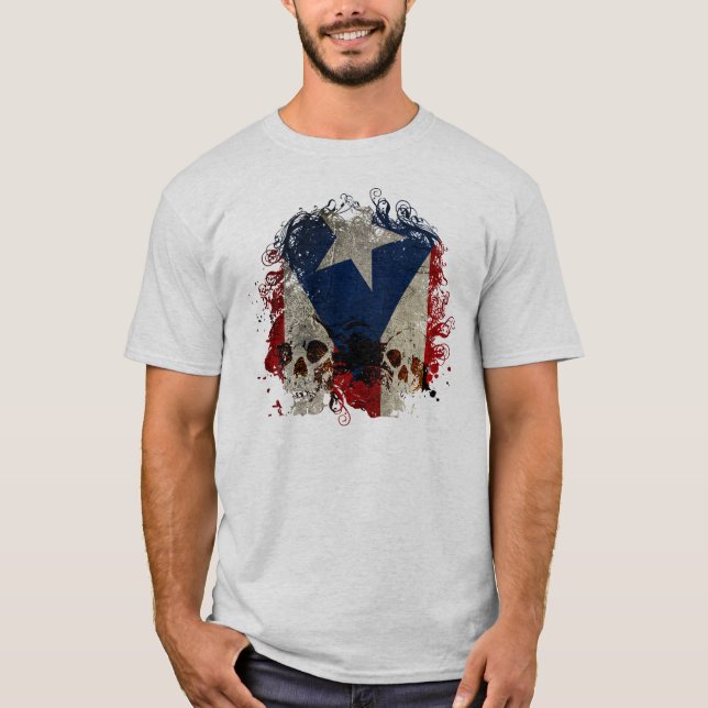 T-shirt Boricua 4 nunca, (Frente)