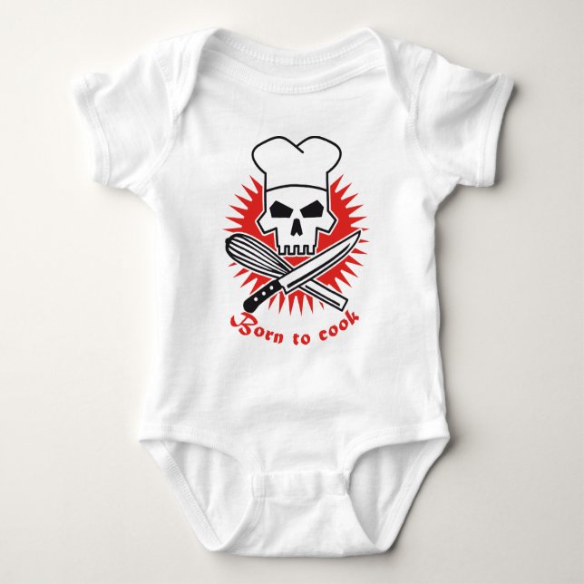 T-shirt born to cook (Frente)