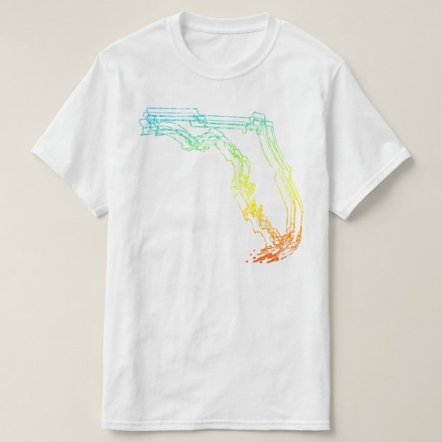 T-shirt borrão de derrame florida (Frente do Design)