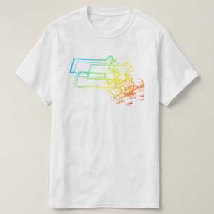 T-shirt borrão do frio de Massachusetts