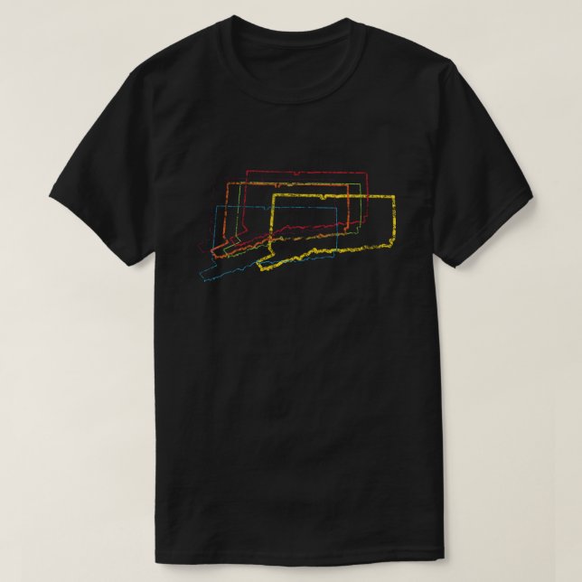 T-shirt borrão do orgulho de conexão (Frente do Design)
