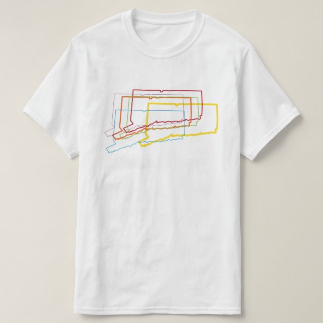 T-shirt borrão do orgulho de conexão (Frente do Design)