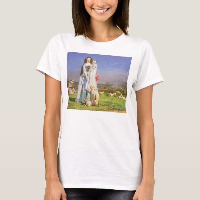 T-shirt Borregos Baa bonito por Ford Madox Brown (Frente)