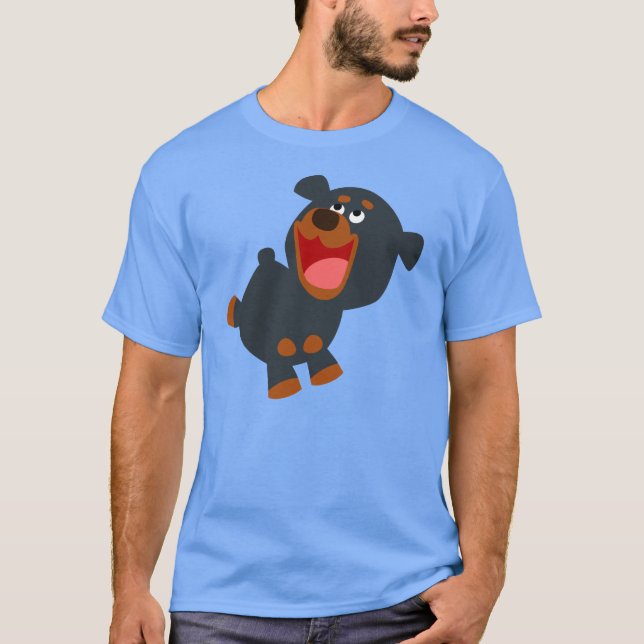 T-Shirt Borrtweiler De Bebê De Cartoon Bonito (Frente)