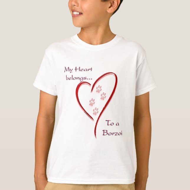 T-shirt Borzoi Heart Pertence (Frente)