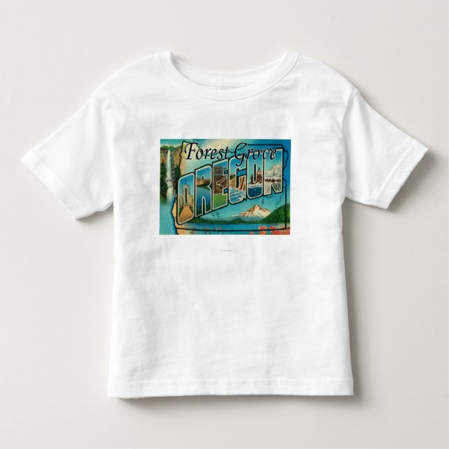 T-shirt Bosque da floresta, Oregon - grandes cenas da (Frente)