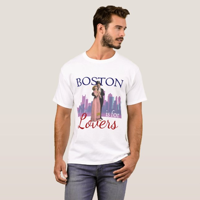 T-shirt Boston é para Lovers Tee (Frente Completa)