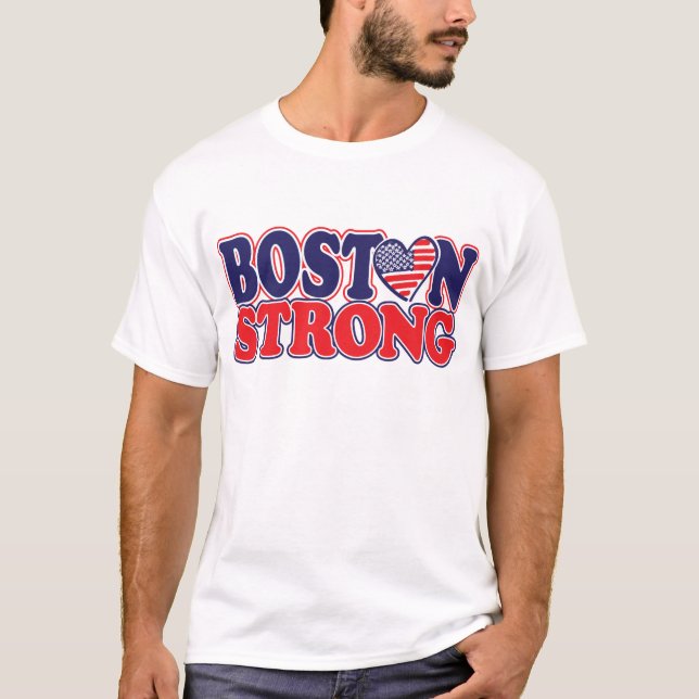 T-shirt Boston Forte com Amricah Heart (Frente)