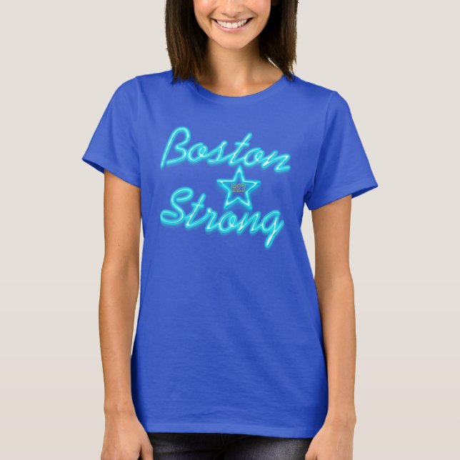 T-shirt Boston forte e incandescência (Frente)