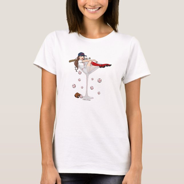 T-shirt Boston Girl Baseball Martini (Frente)