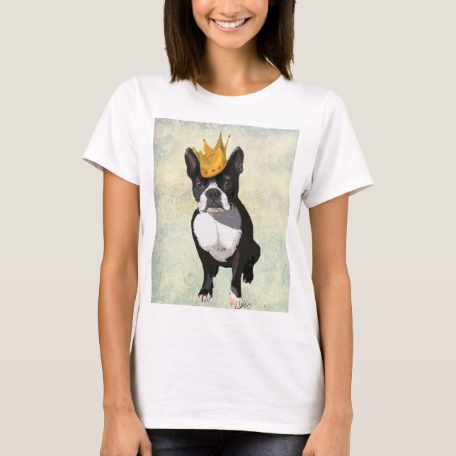 T-shirt Boston Terrier e Crown (Frente)