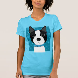T-shirt Boston Terrier no inverno
