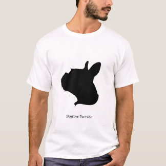 T-shirt Boston Terrier - silhueta preta