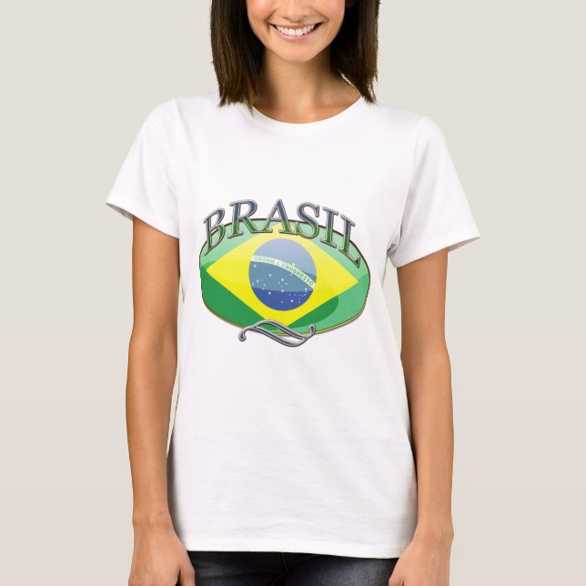 T-shirt Botão de Brasil (Frente)
