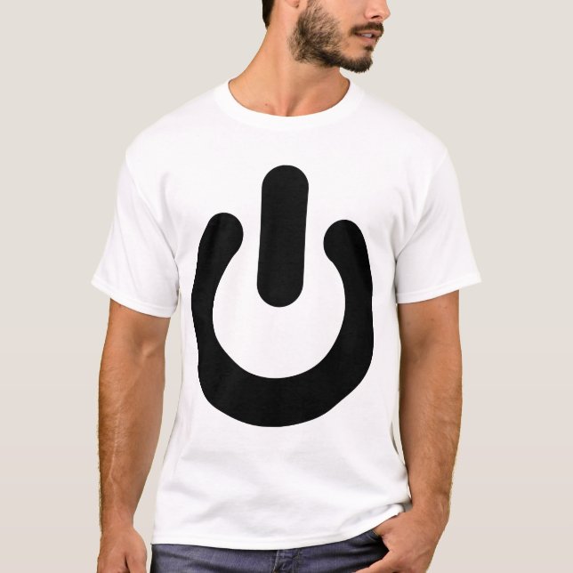 T-shirt botão do poder (Frente)