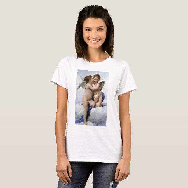 T-shirt Bouguereau , “ First kiss ” (Frente Completa)