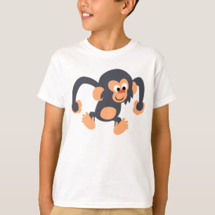 T-shirt Bouncy bonito das crianças do chimpanzé