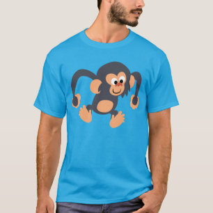 T-shirt Bouncy bonito do chimpanzé dos desenhos