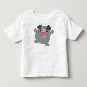 T-shirt Bouncy das crianças do porco dos desenhos