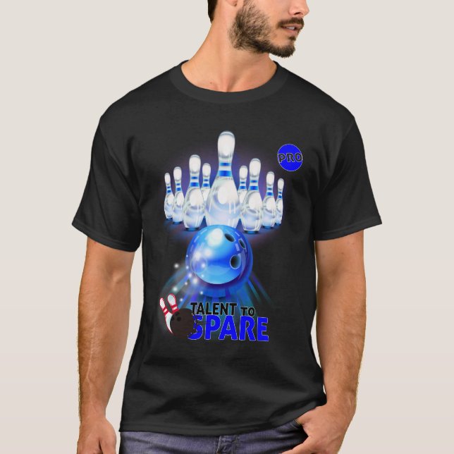 T-shirt Bowling Talent to spare, joueurs pro bleu (Frente)