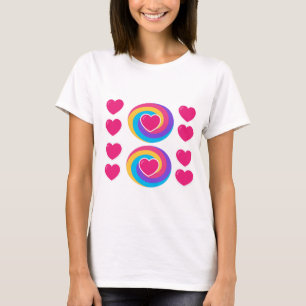 T-Shirt Branca Com Design De Coração