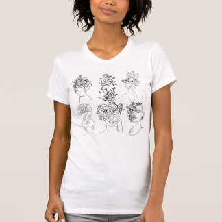 T-Shirt Branca Com Rostos Diferentes