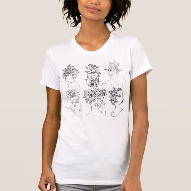 T-Shirt Branca Com Rostos Diferentes (Frente)
