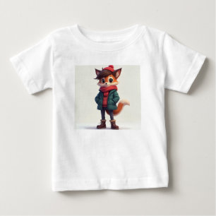 t-shirt branca com uma fotografia de fox