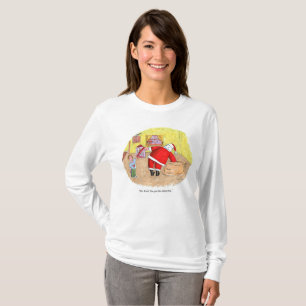 T-shirt branca de manga branca e comprida para as