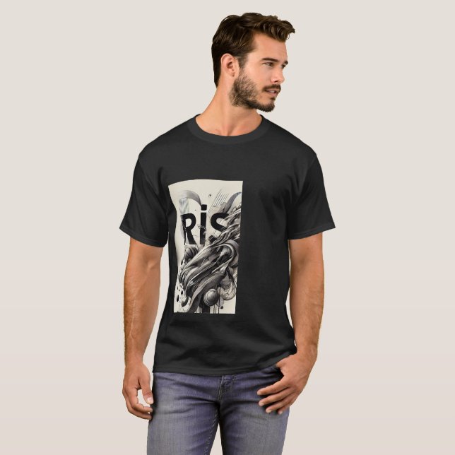 t-shirt branca e preta (Frente Completa)