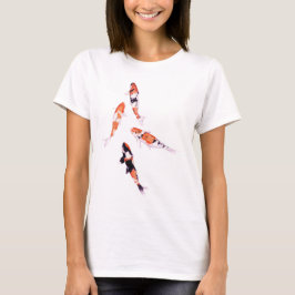 T-shirt branca flutuante de Koi