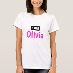 T-Shirt Branca Personalizada "I Am Olivia"