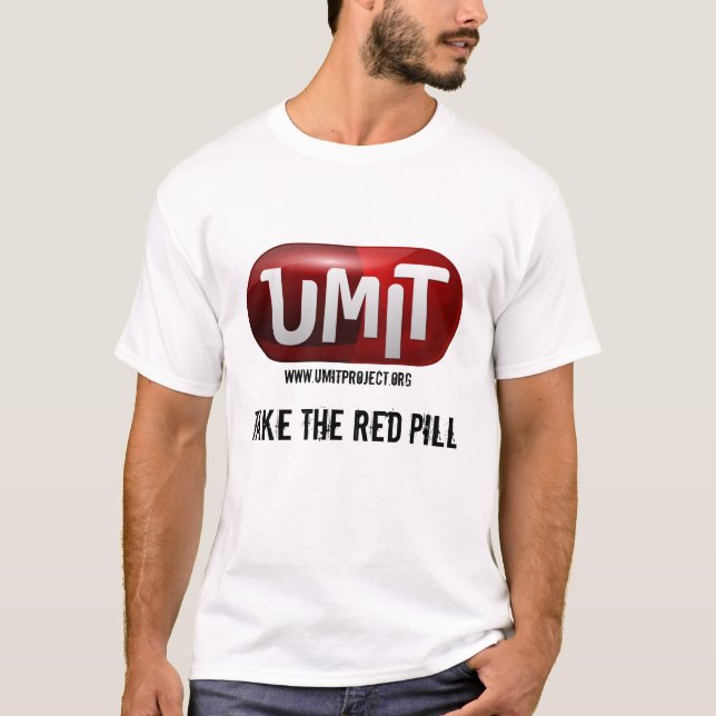 T-shirt branco básico com logotipo de Umit (Frente)