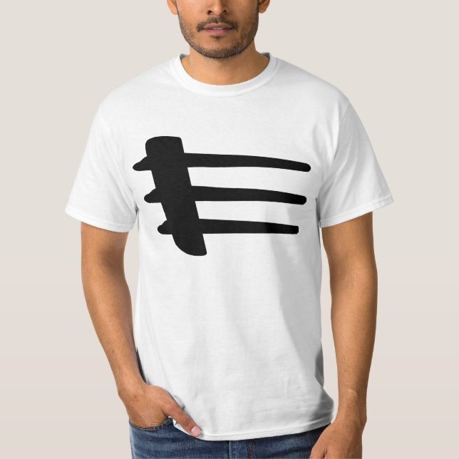 T-shirt branco básico do Strake do lado do fogo (Frente)