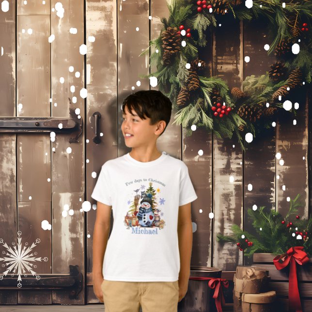 T-Shirt branco - Caracteres de Natal Bonitos (Cute Christmas Characters white T-Shirt)