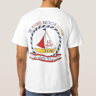 T-shirt branco Curto-Sleeved da regata das alturas
