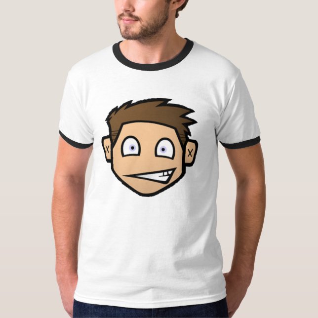 T-shirt branco da campainha de LT.com dos homens (Frente)