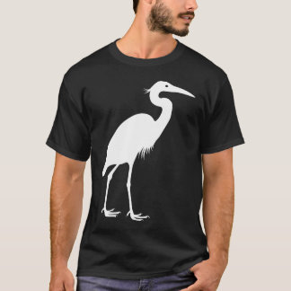 T-shirt Branco da garça-real de grande azul