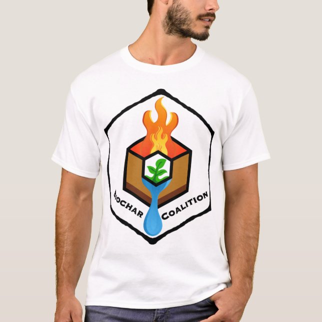 T-Shirt branco de carvão de extinção (Frente)