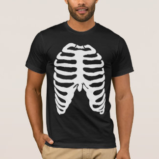 T-shirt Branco de esqueleto humano de Ribcage