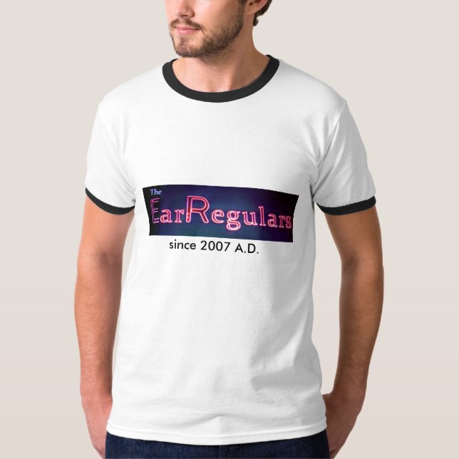 T-shirt branco de luxe de EarRegulars (Frente)