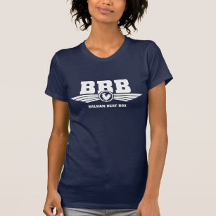 T-shirt branco de Racerback do logotipo de BBB