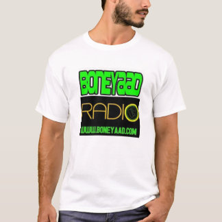T-shirt branco de rádio de Boneyaad